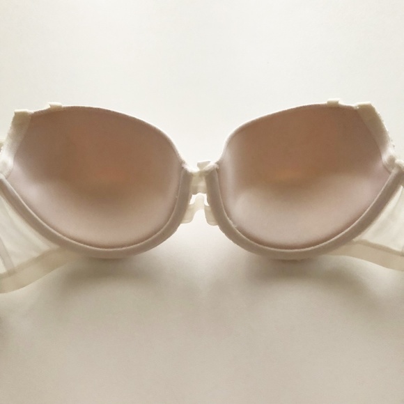 Smart & Sexy Lace Bra Full Coverage White Lace Overlay Size 34D EUC - Picture 3 of 6